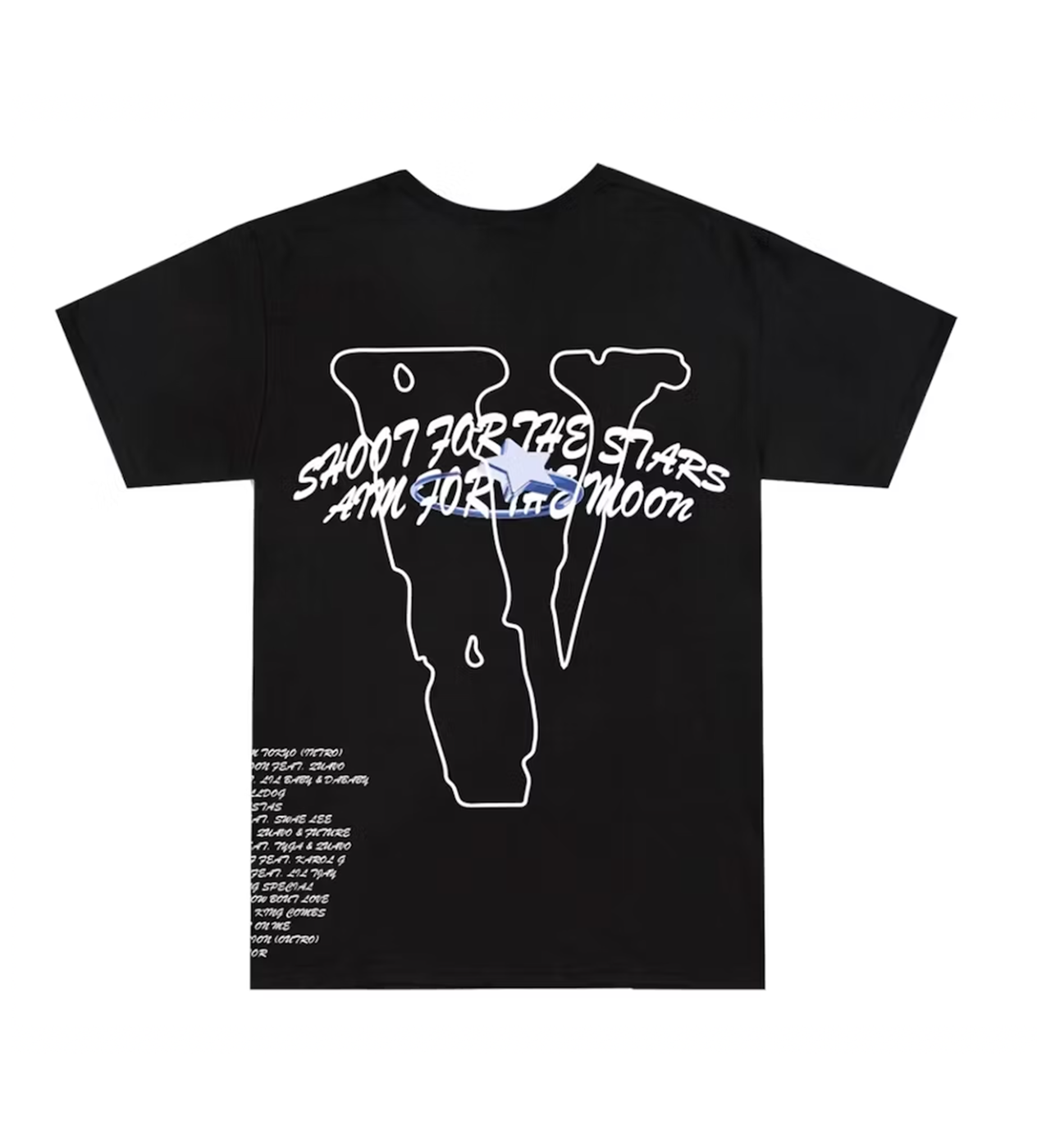 Vlone Pop Smoke Tracklist Black T-Shirt