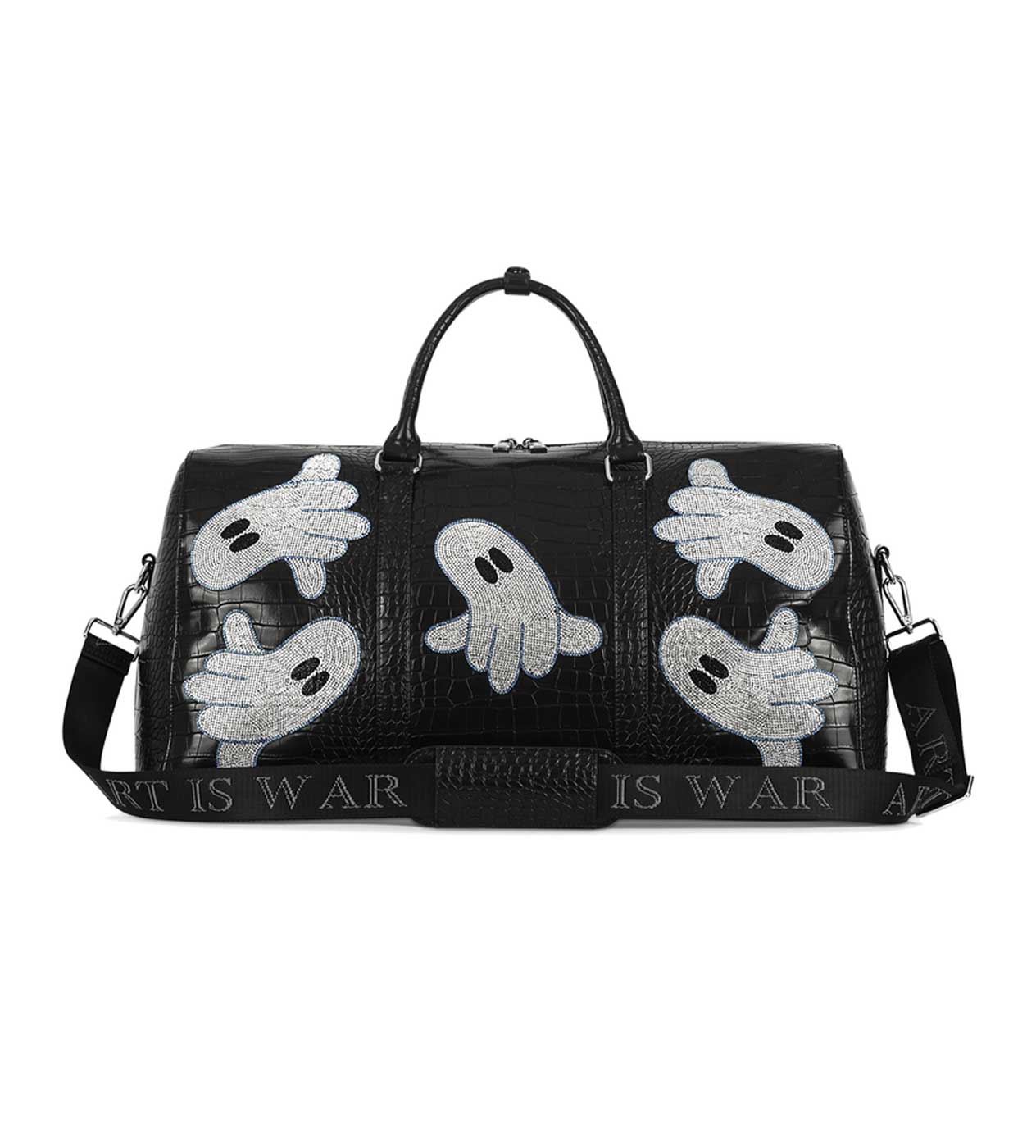 WNTD Alligator Ghost Gem Duffle Bag Black