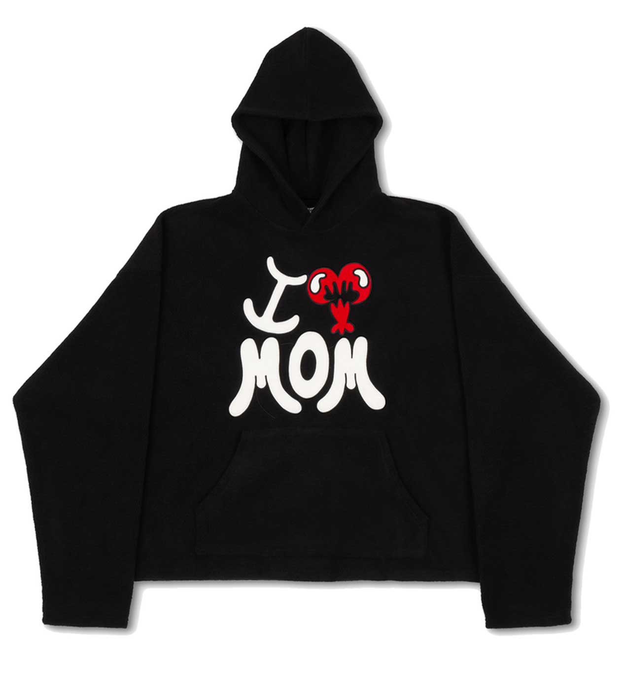 WNTD I Love Mom Fleece Hoodie Black