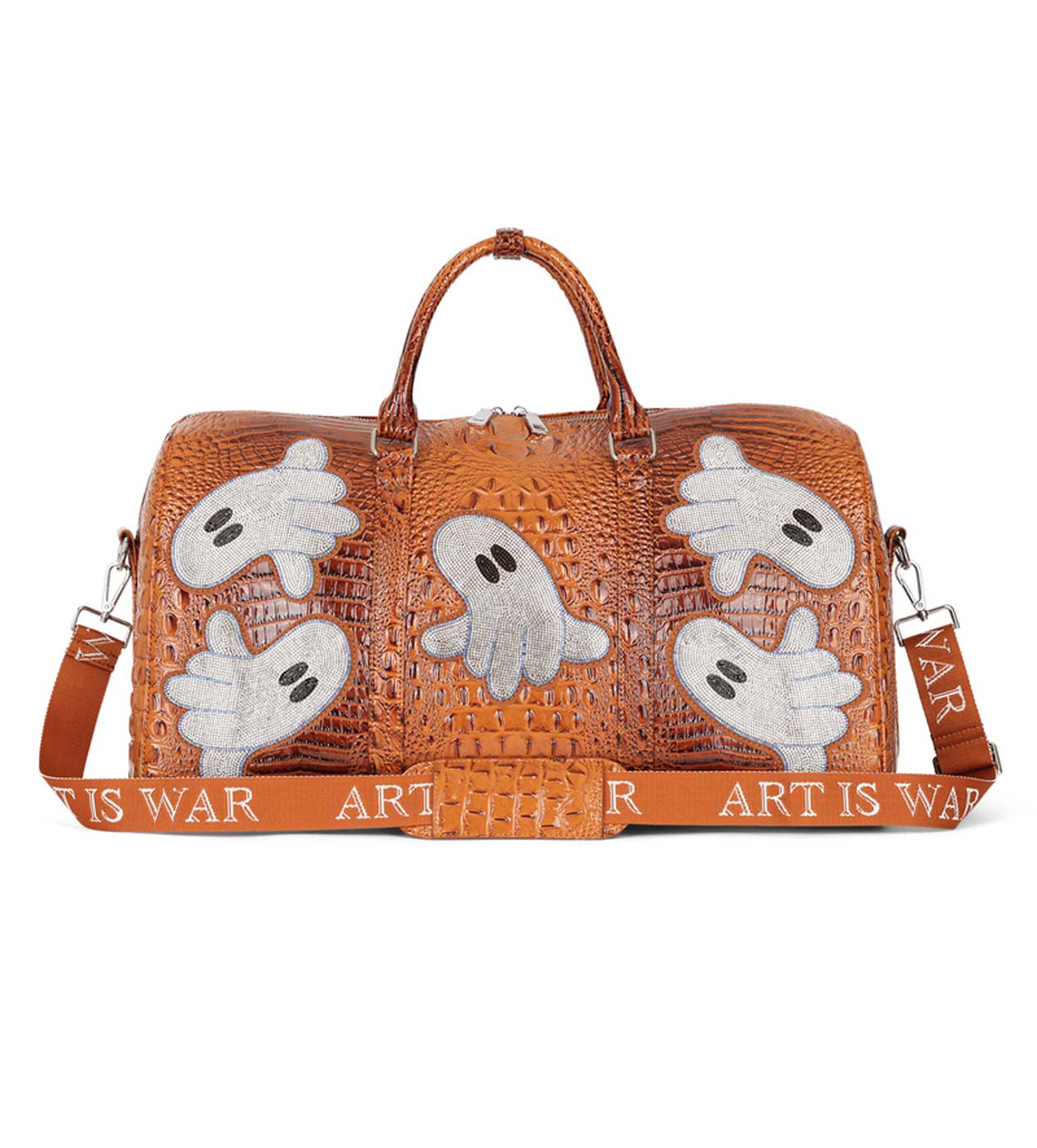 WNTD Alligator Ghost Gem Duffle Bag Brown