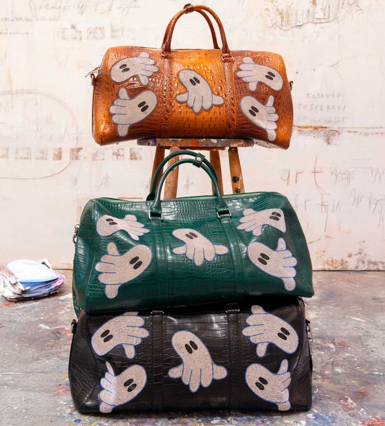 WNTD Alligator Ghost Gem Duffle Bag Green