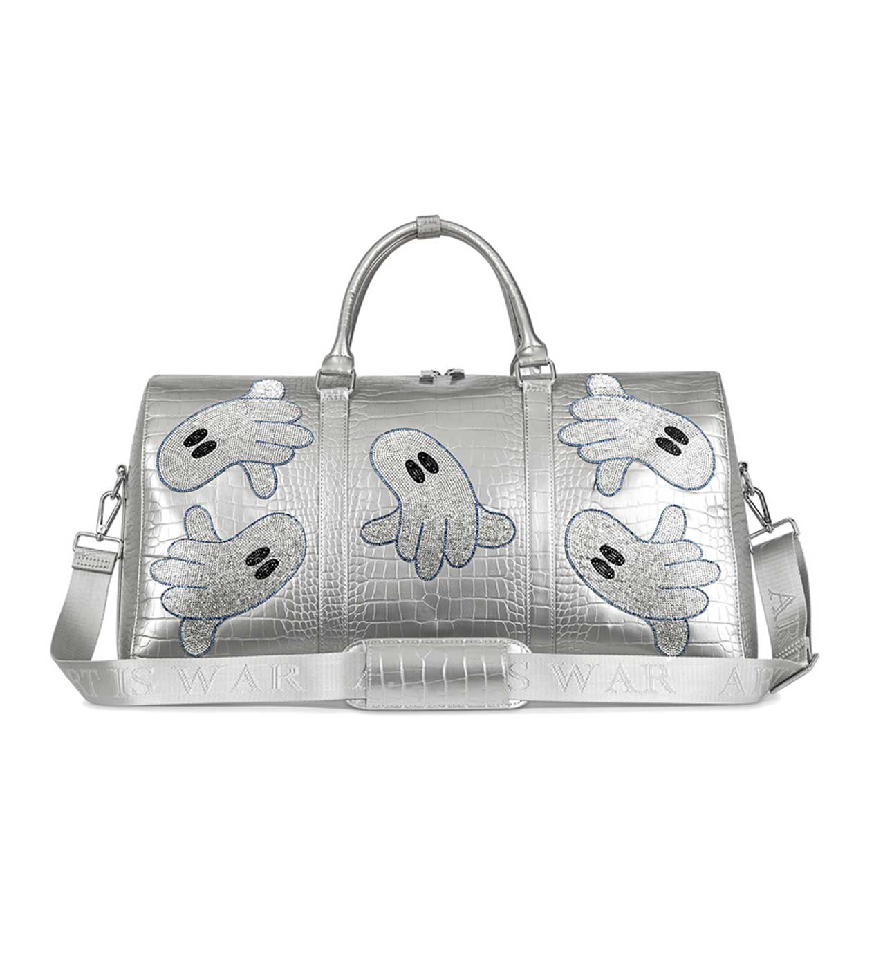 WNTD Alligator Ghost Gem Duffle Bag Silver