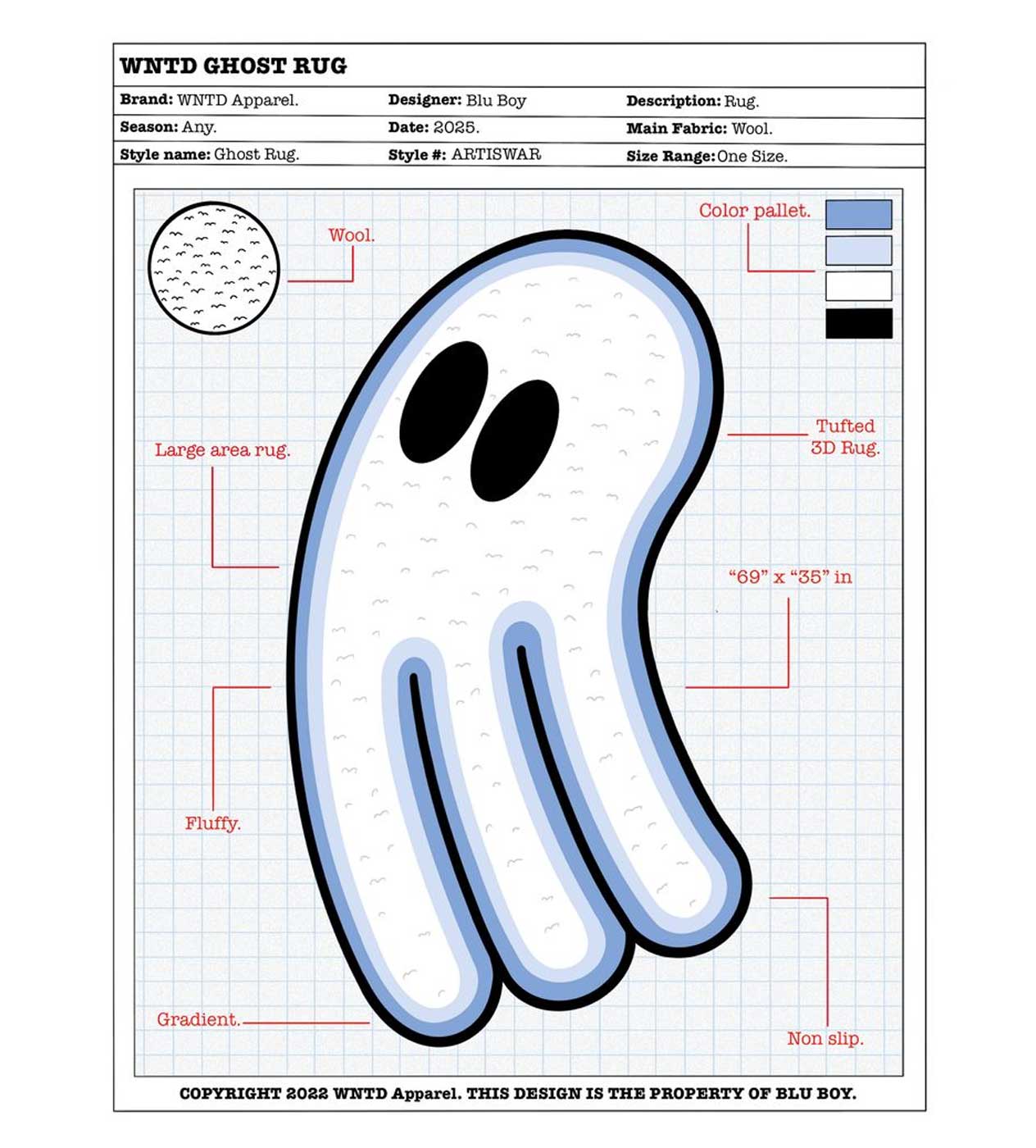 WNTD Apparel Ghost Rug