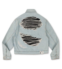 WNTD Distressed Double Denim Jacket Blue