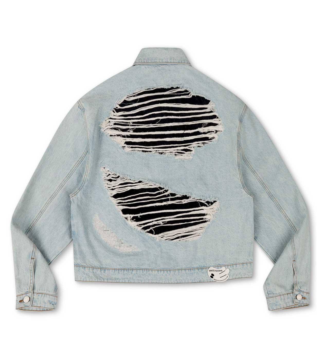 WNTD Distressed Double Denim Jacket Blue
