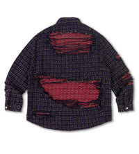 WNTD Distressed Double Layer Flannel Blue