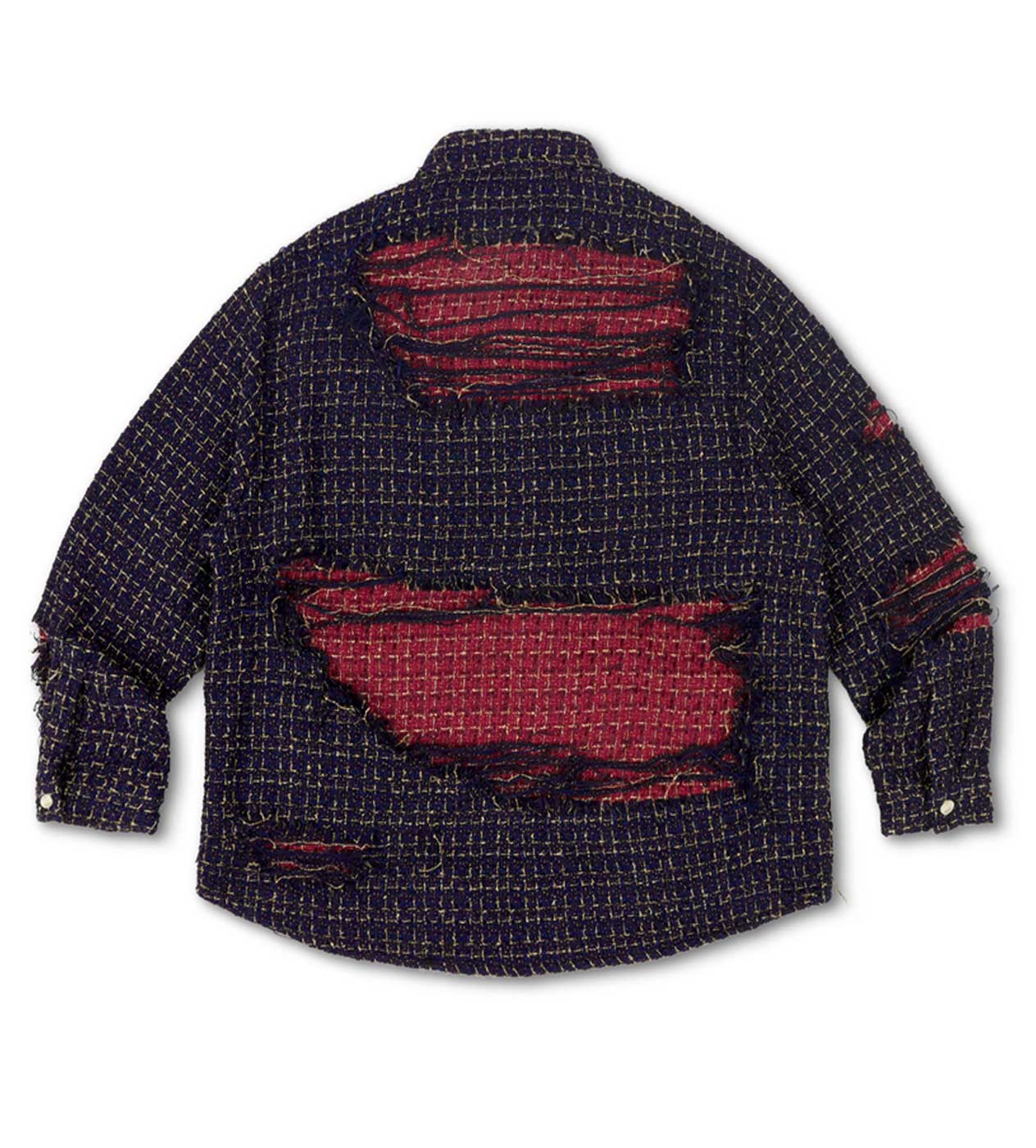 WNTD Distressed Double Layer Flannel Blue