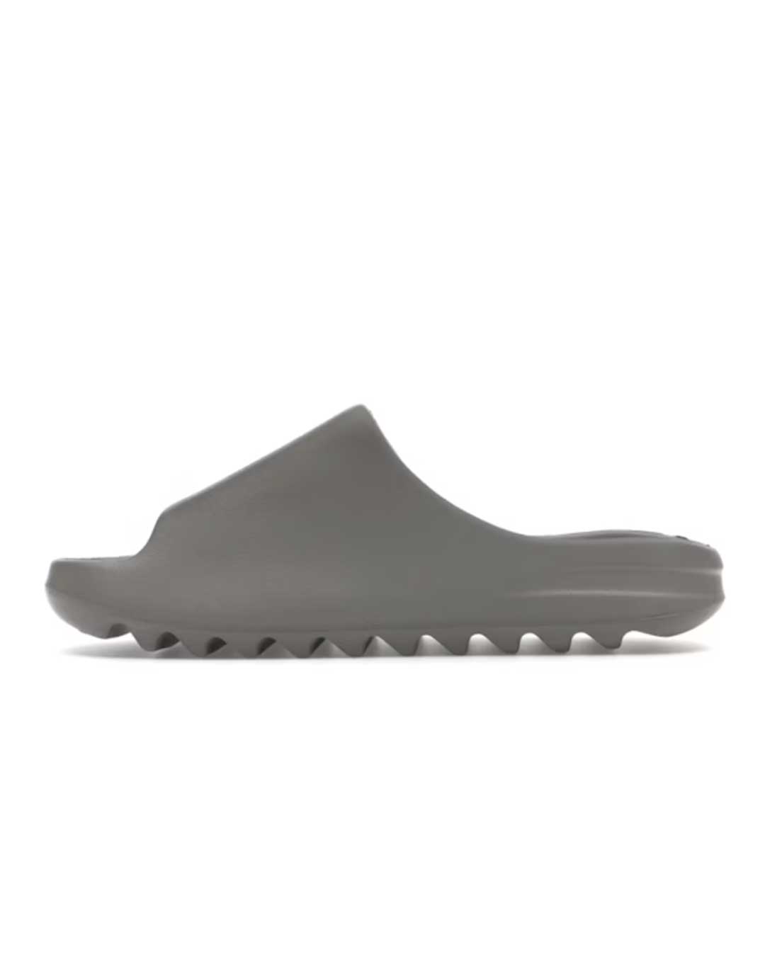 Yeezy YS-01 Slides grey, opposite side view of the sculpted foam slide