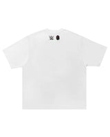 Bape x WWE Stone Cold Steve Austin Baby Milo Tee white, back view with small WWE logo and Bape Ape Head at the upper back