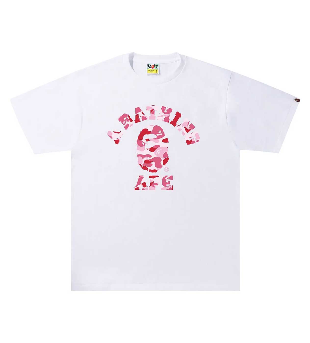 Bape ABC Camo College Tee White/Pink