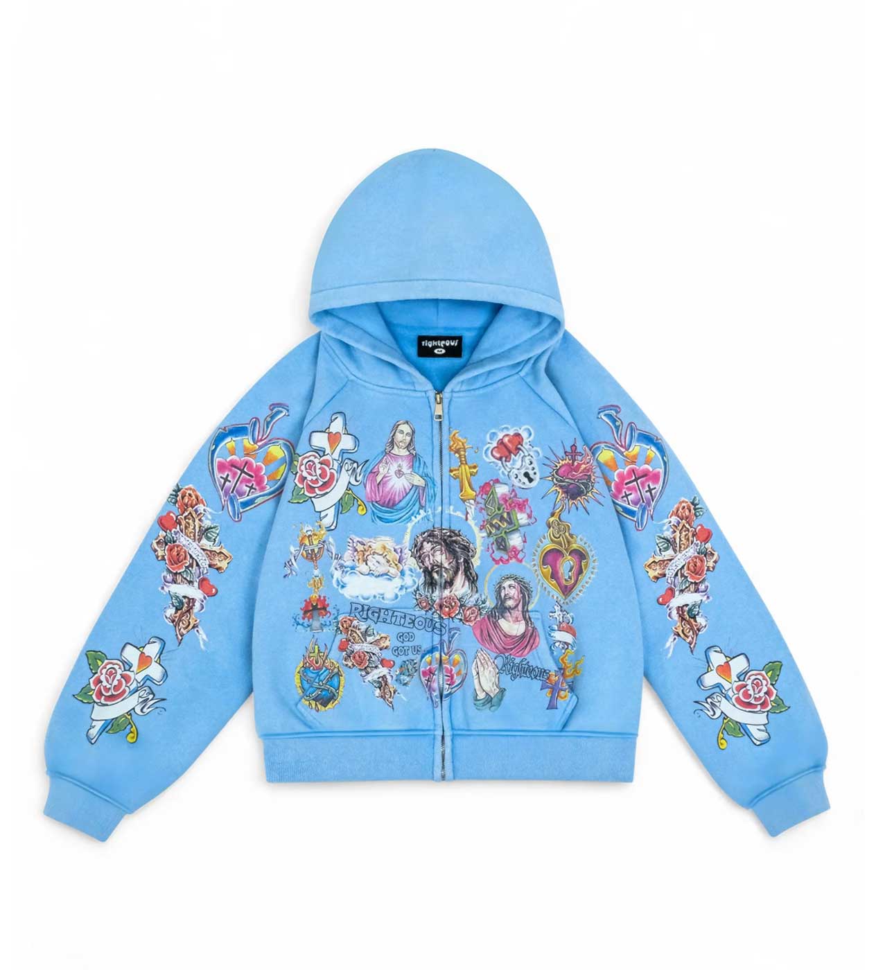 Righteous Risen King Zip Up Hoodie Blue – Restock AR