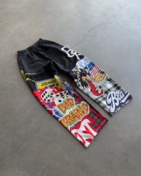 Bravest Studios Patchwork Baggy Sweatpants Black