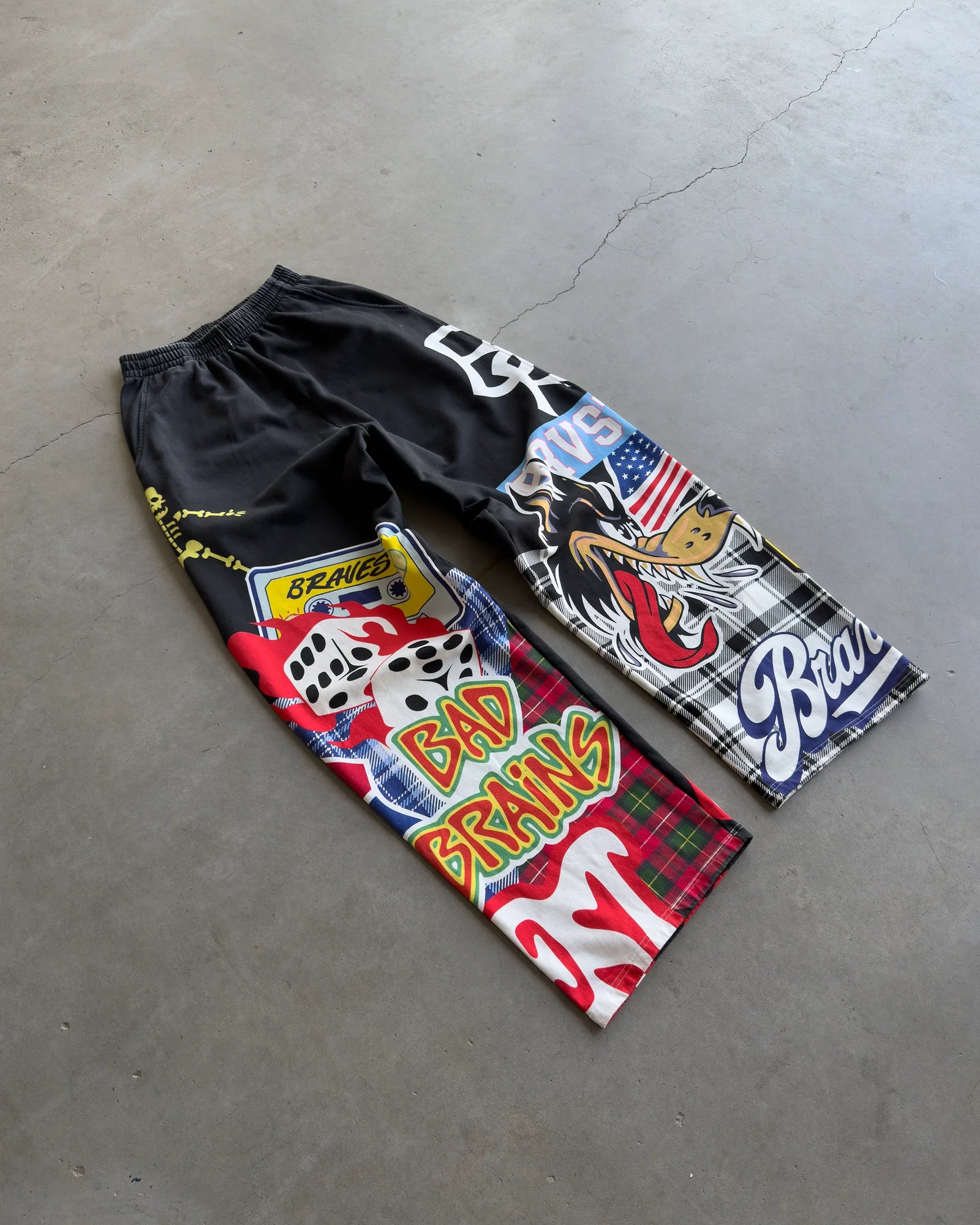 Bravest Studios Patchwork Baggy Sweatpants Black
