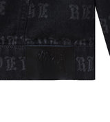 Revenge All Over Logo Denim Jacket Black detailed back view