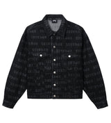 Revenge All Over Logo Denim Jacket Black front view