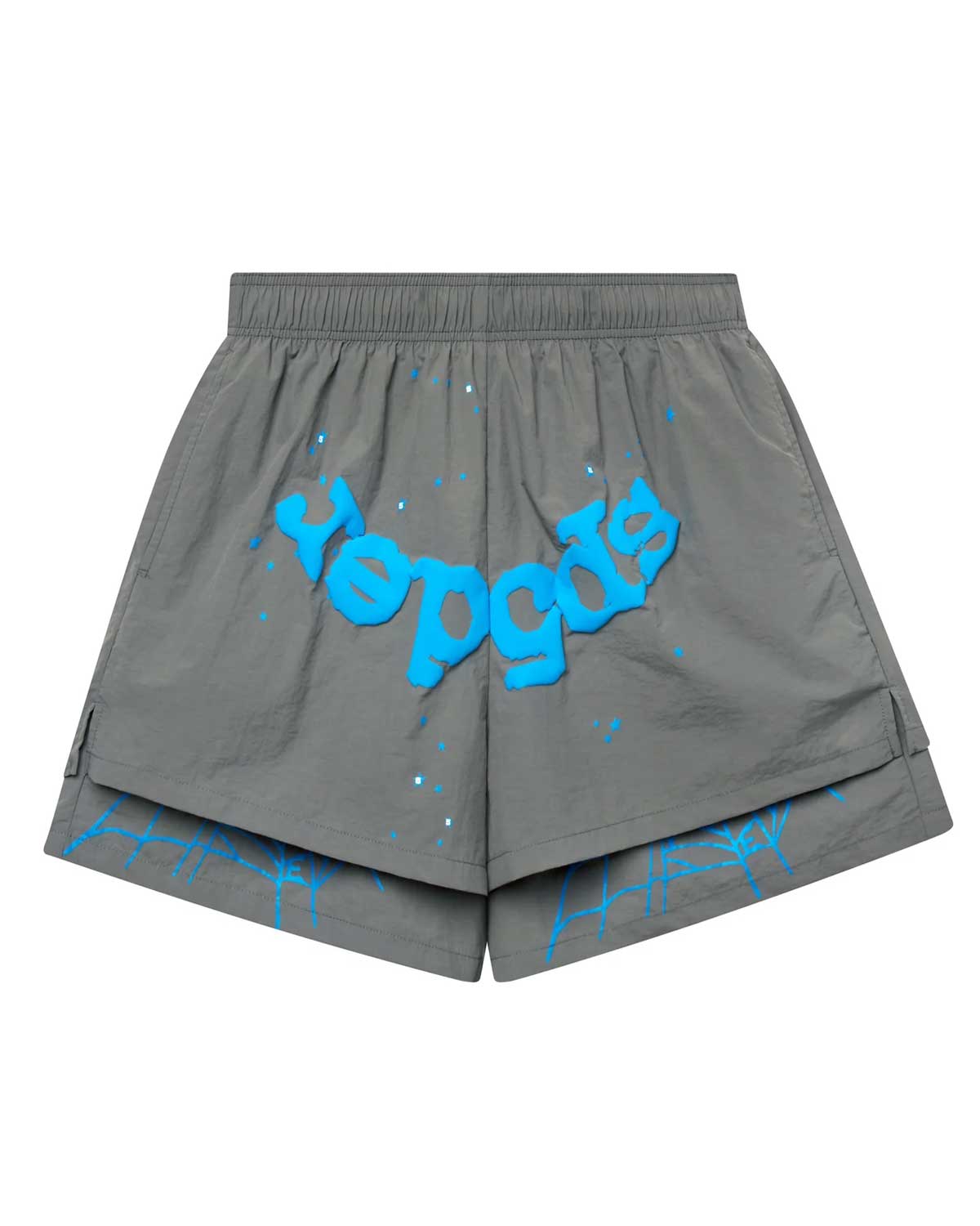 Sp5der OG Web Double Layer Shorts Baby Slate