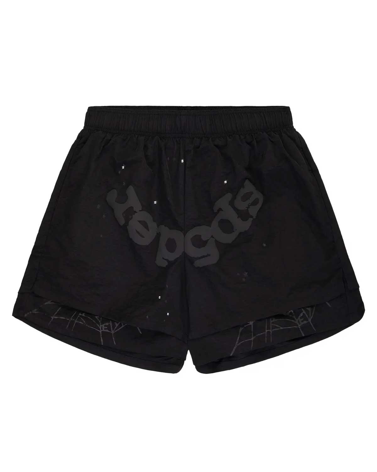 Sp5der OG Web Double Layer Shorts Black