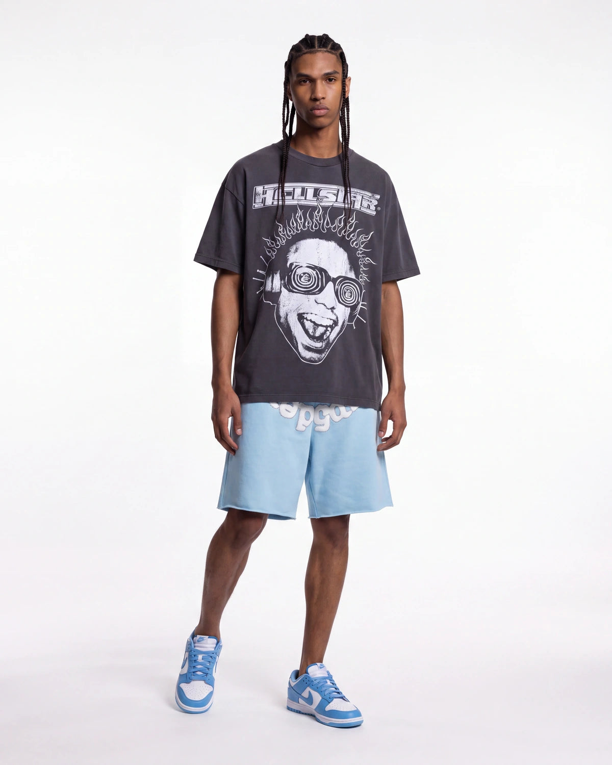 Sp5der OG Web Sweatshorts Sky Blue