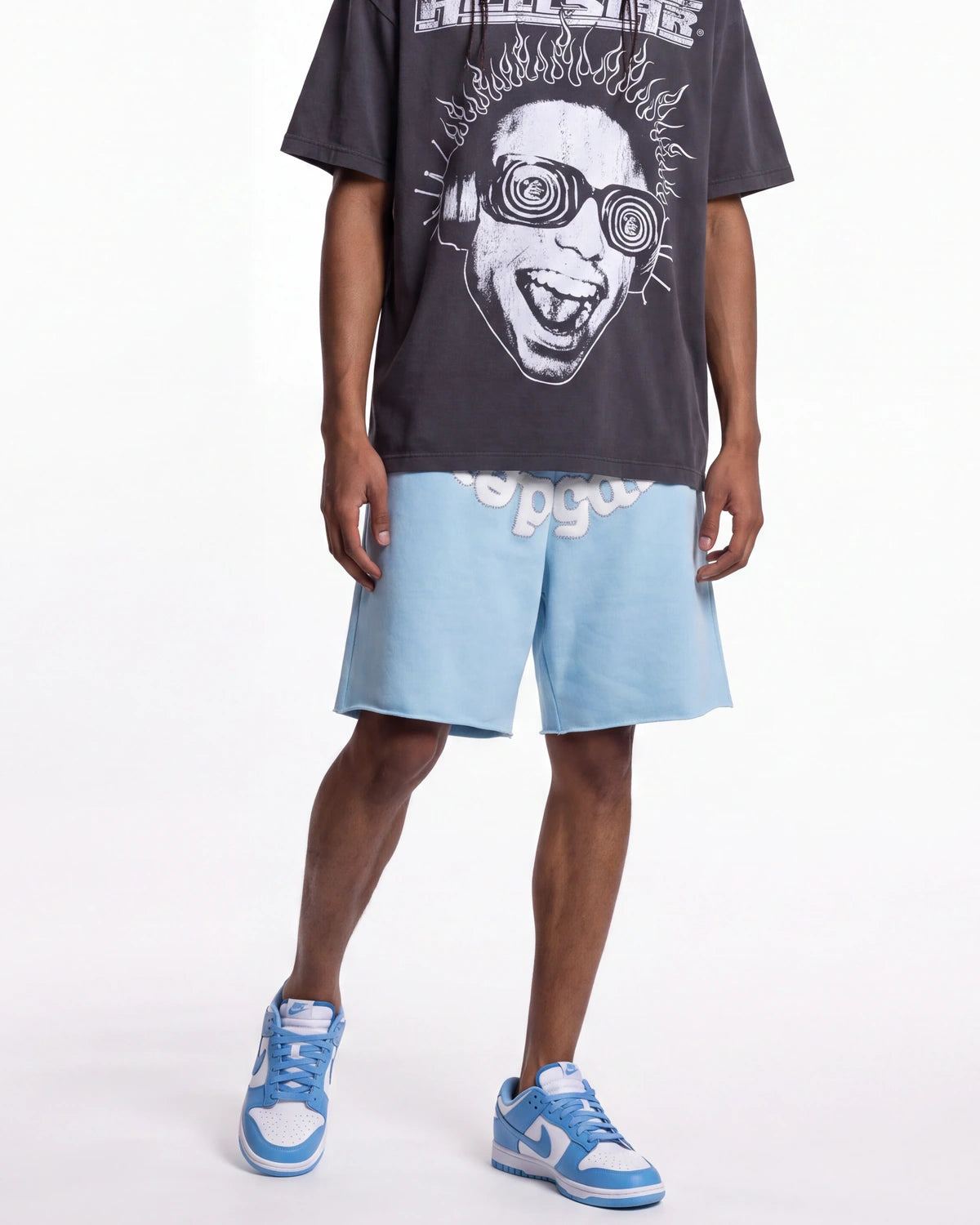 Sp5der OG Web Sweatshorts Sky Blue
