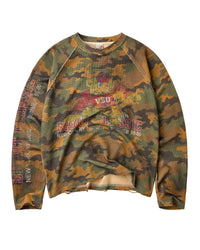 Vale Forever Boy Scout Thermal L/S Tee camo, long-sleeve crewneck with red chest and sleeve graphic, front view