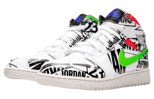 Jordan 1 mid all over logos sales